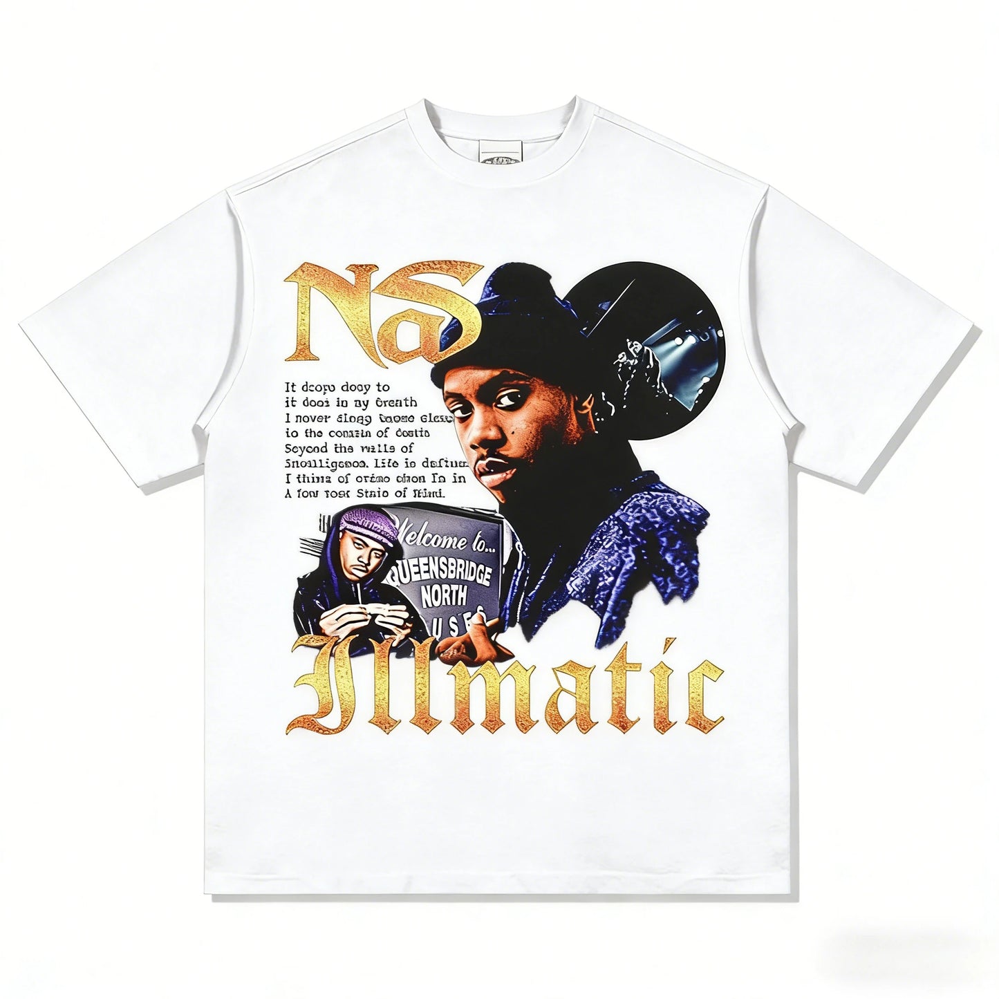 Nas Illmatic Graphic T-Shirt Men's & Women's Oversized Cotton Comfortable Classic Rap Fashion Crew Neck Short Sleeve Tee