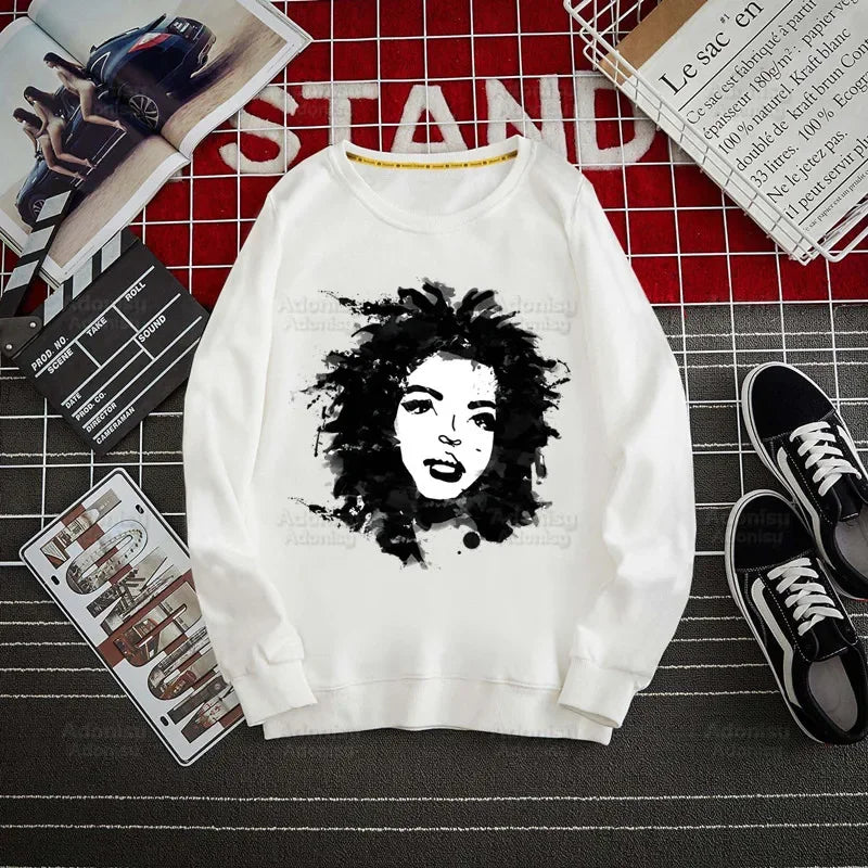 Fugees Refugees Lauryn Hill Hoodies Autumn Hooded Sweatshirt Men Hip Hop Hoodie For Men Classic Hoody Pullover Tops white