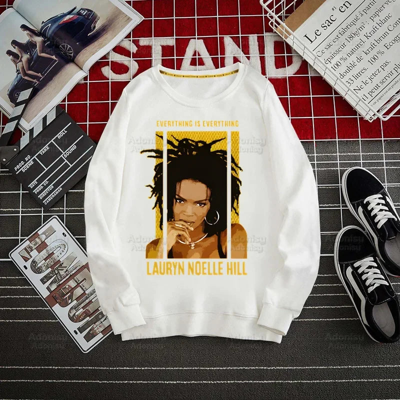 Fugees Refugees Lauryn Hill Hoodies Autumn Hooded Sweatshirt Men Hip Hop Hoodie For Men Classic Hoody Pullover Tops white