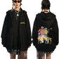Rock Band Gorillaz Demon Days Eyes Graphic Zipper Hoodie Men Hip Hop Fashion Oversized Zip Up Jacket Unisex Zip Up Sweatshirt