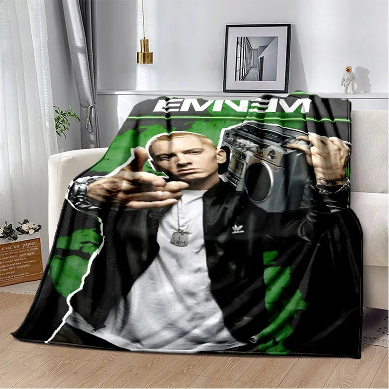 Rapper Eminem Tupac 2pac Hip-Hop Music Rap God Blanket,Soft Throw Blanket for Home Bedroom Bed Sofa Picnic Travel Cover Gift