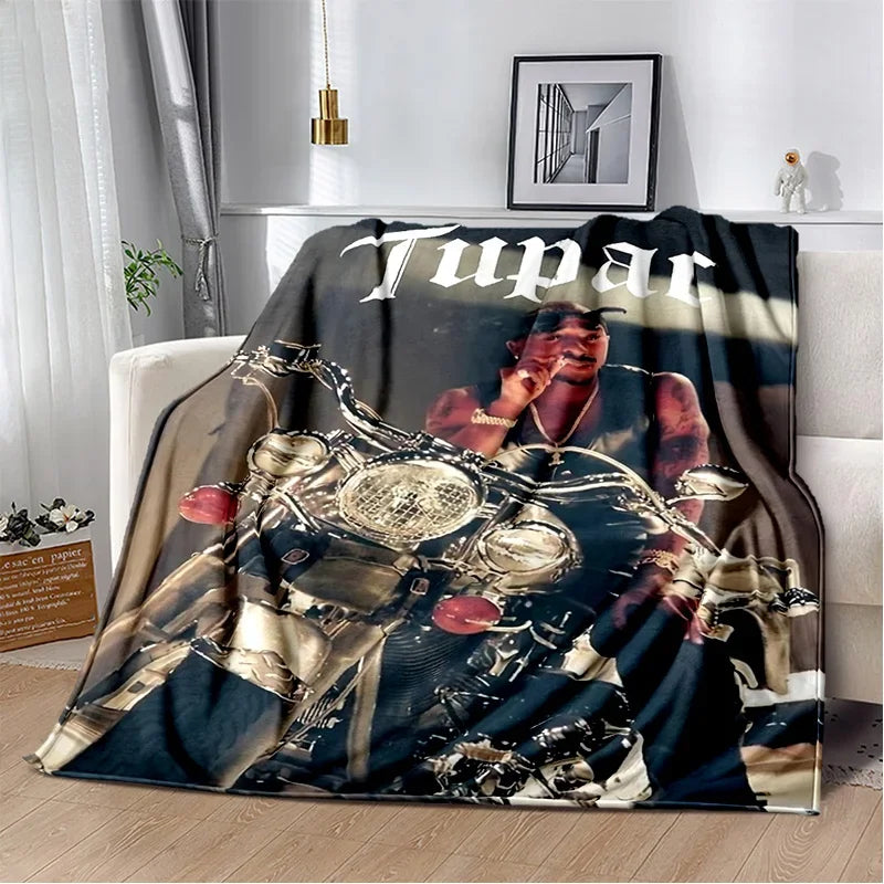 Rapper Eminem Tupac 2pac Hip-Hop Music Rap God Blanket,Soft Throw Blanket for Home Bedroom Bed Sofa Picnic Travel Cover Gift