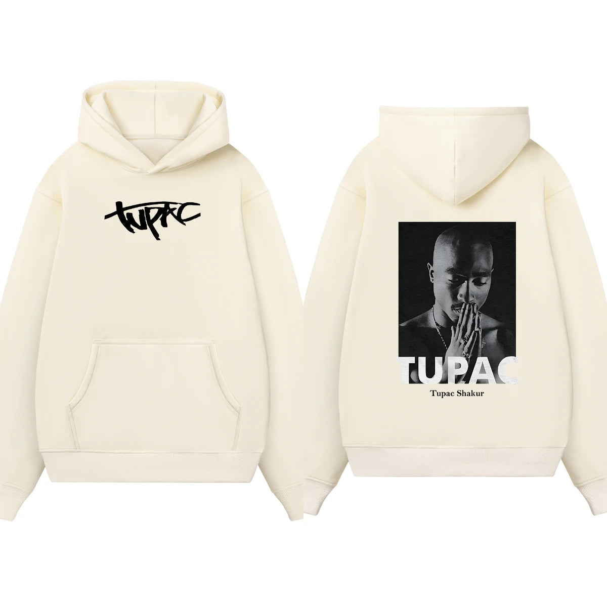 Rapper Tupac Shakur Printed Hoodies Men Women Oversized Y2k Thick Fleece Warm Sweatshirt Casual Loose Pullover Street Tracksuit