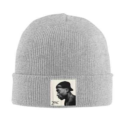 Rapper Tupac Shakur Photo Beanie Hats Men Women Vintage Gym Knitting Hat Autumn Winter Custom Warm Caps