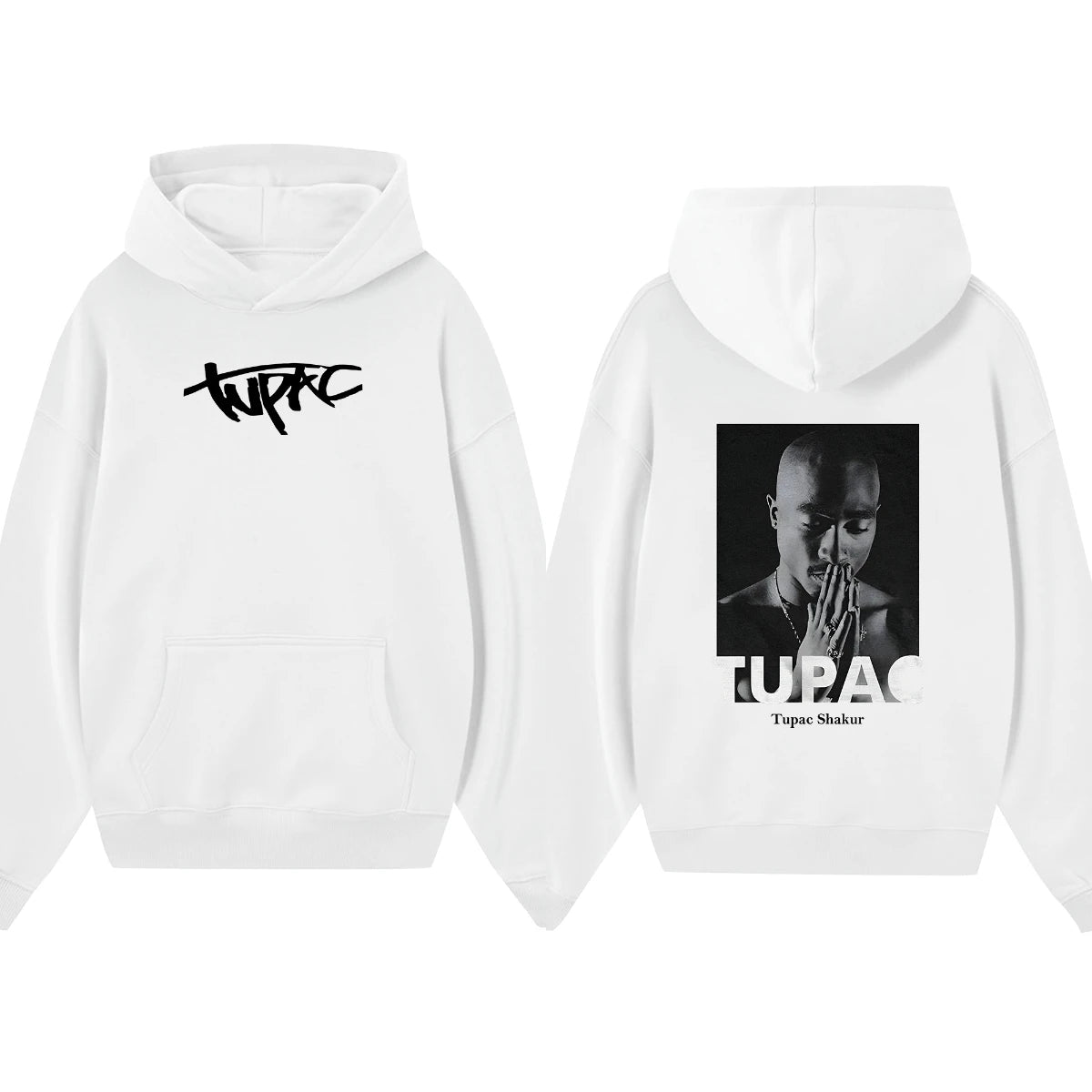 Rapper Tupac Shakur Printed Hoodies Men Women Oversized Y2k Thick Fleece Warm Sweatshirt Casual Loose Pullover Street Tracksuit