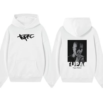 Rapper Tupac Shakur Printed Hoodies Men Women Oversized Y2k Thick Fleece Warm Sweatshirt Casual Loose Pullover Street Tracksuit
