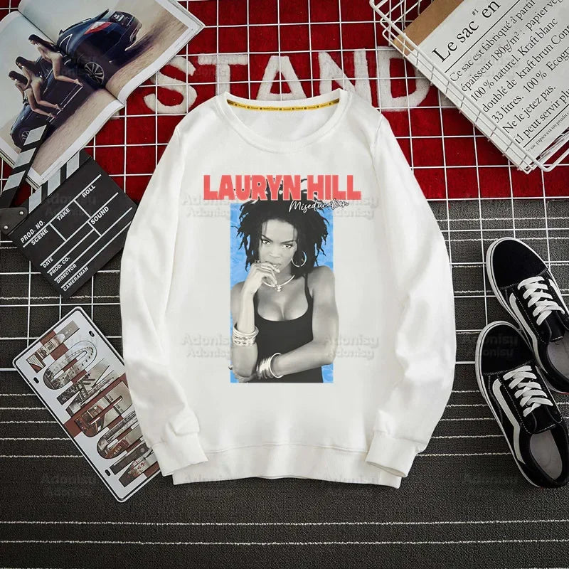 Fugees Refugees Lauryn Hill Hoodies Autumn Hooded Sweatshirt Men Hip Hop Hoodie For Men Classic Hoody Pullover Tops white