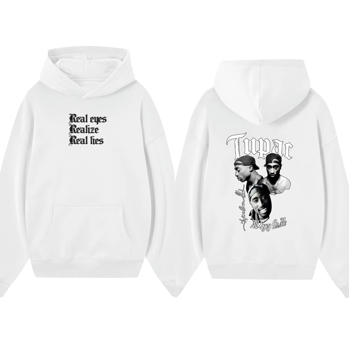 Rapper Tupac Shakur Printed Hoodies Men Women Oversized Y2k Thick Fleece Warm Sweatshirt Casual Loose Pullover Street Tracksuit