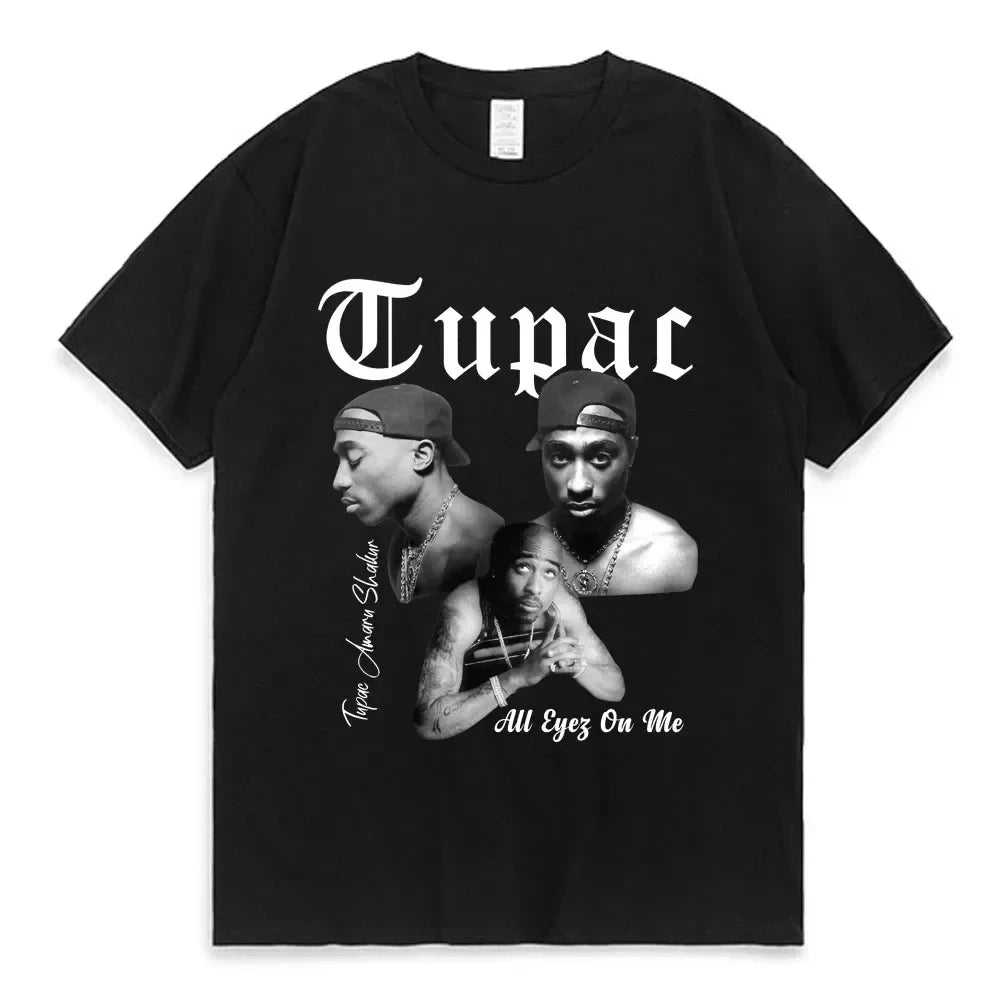Rapper Tupac 2pac Graphic T Shirt Fashion High Quality Short Sleeves T-shirts  Hip Hop Streetwear Men's Cotton T-shirt 71807