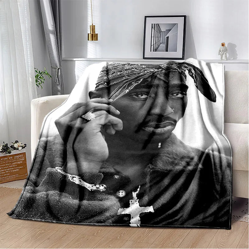 Rapper Eminem Tupac 2pac Hip-Hop Music Rap God Blanket,Soft Throw Blanket for Home Bedroom Bed Sofa Picnic Travel Cover Gift