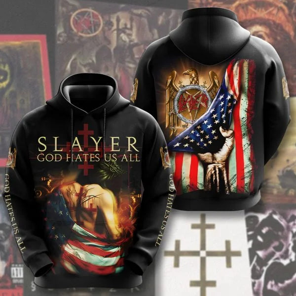 SLAYER ROCK Hoodies Men's 3D Printing Hoodie Men Women Sweatshirt Casual Oversized Man Clothing Streetwear Fashion Hoodies