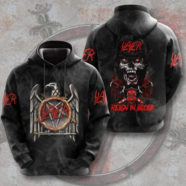 SLAYER ROCK Hoodies Men's 3D Printing Hoodie Men Women Sweatshirt Casual Oversized Man Clothing Streetwear Fashion Hoodies