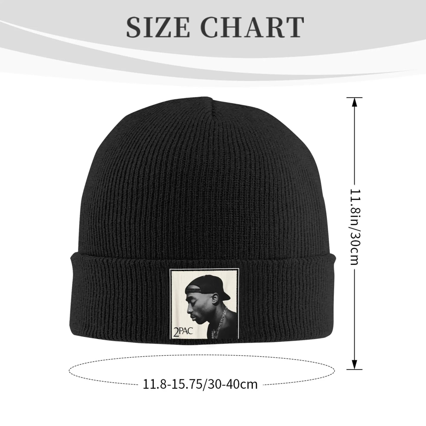 Rapper Tupac Shakur Photo Beanie Hats Men Women Vintage Gym Knitting Hat Autumn Winter Custom Warm Caps