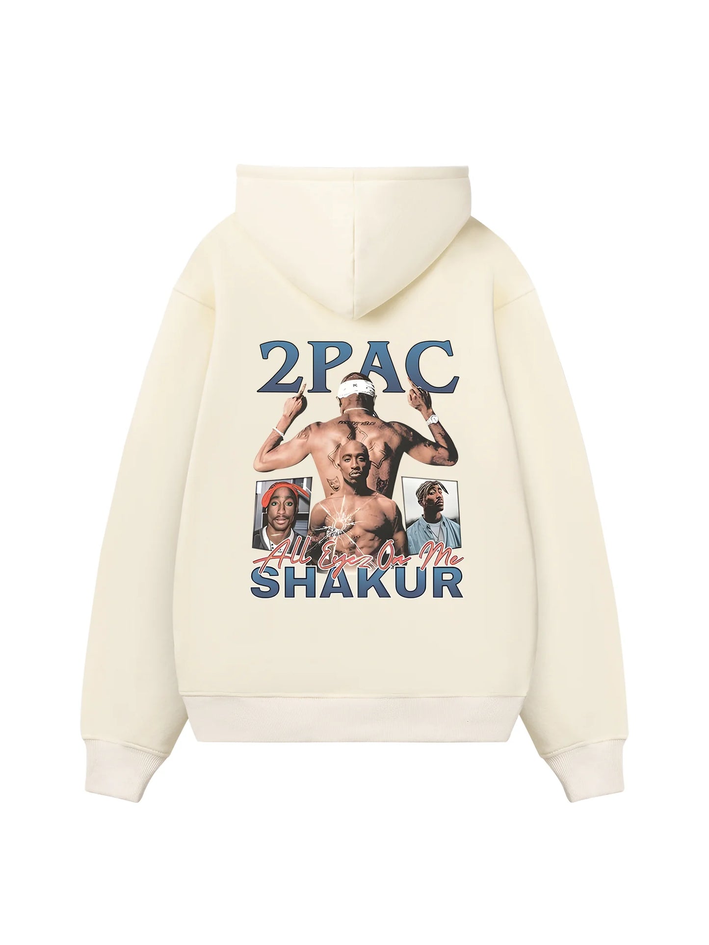 Rapper Tupac Shakur Printed Hoodies Men Women Oversized Y2k Thick Fleece Warm Sweatshirt Casual Loose Pullover Street Tracksuit