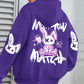 Mix And Match Cartoon Rabbit Prints Women Hoodie Pocket Streetwear Harajuku Loose Hoody All-Match Fleece Female Clothing