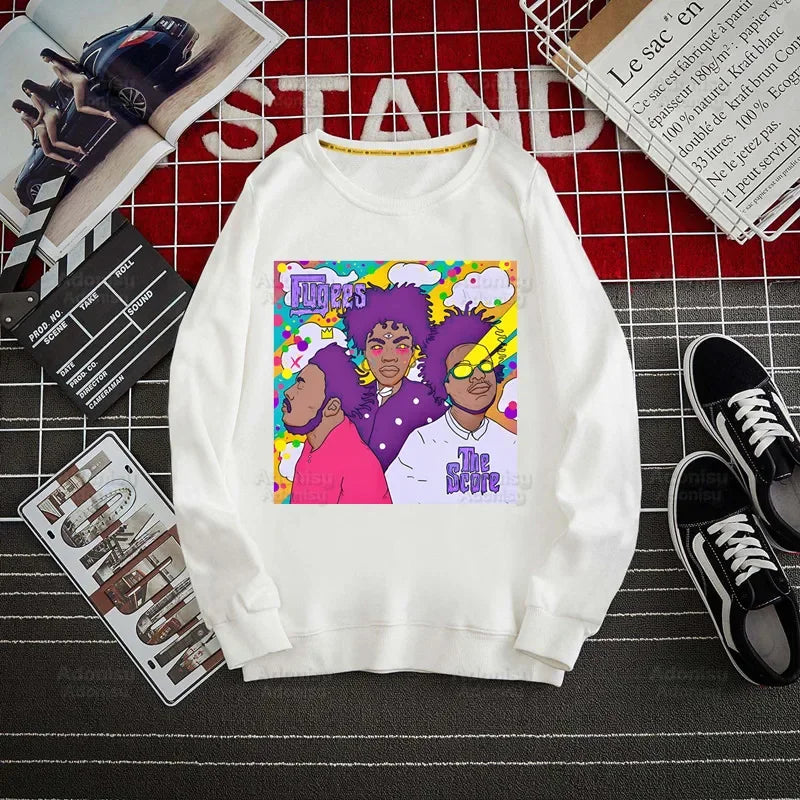 Fugees Refugees Lauryn Hill Hoodies Autumn Hooded Sweatshirt Men Hip Hop Hoodie For Men Classic Hoody Pullover Tops white