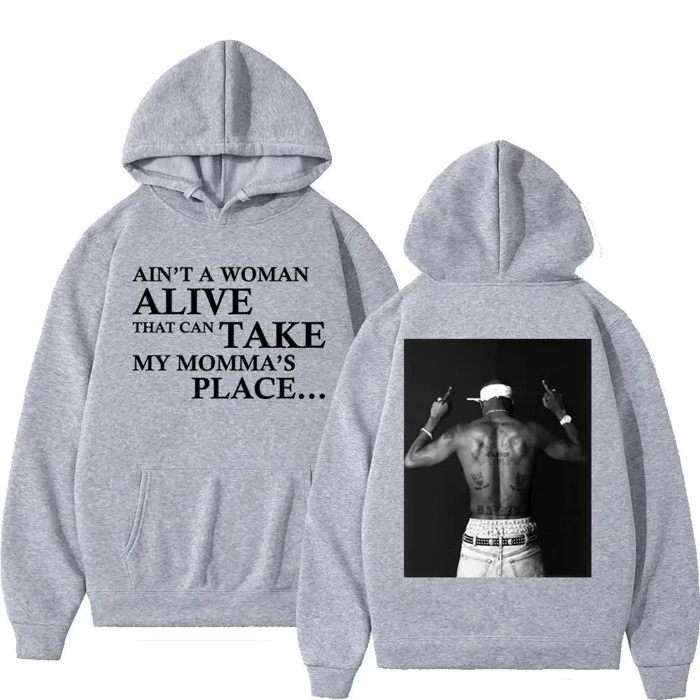 Tupac 2pac Double Sided Print Hoodie Men Women Vintage Casual Fleece Sweatshirts High Street Fashion Hoodies Rapper