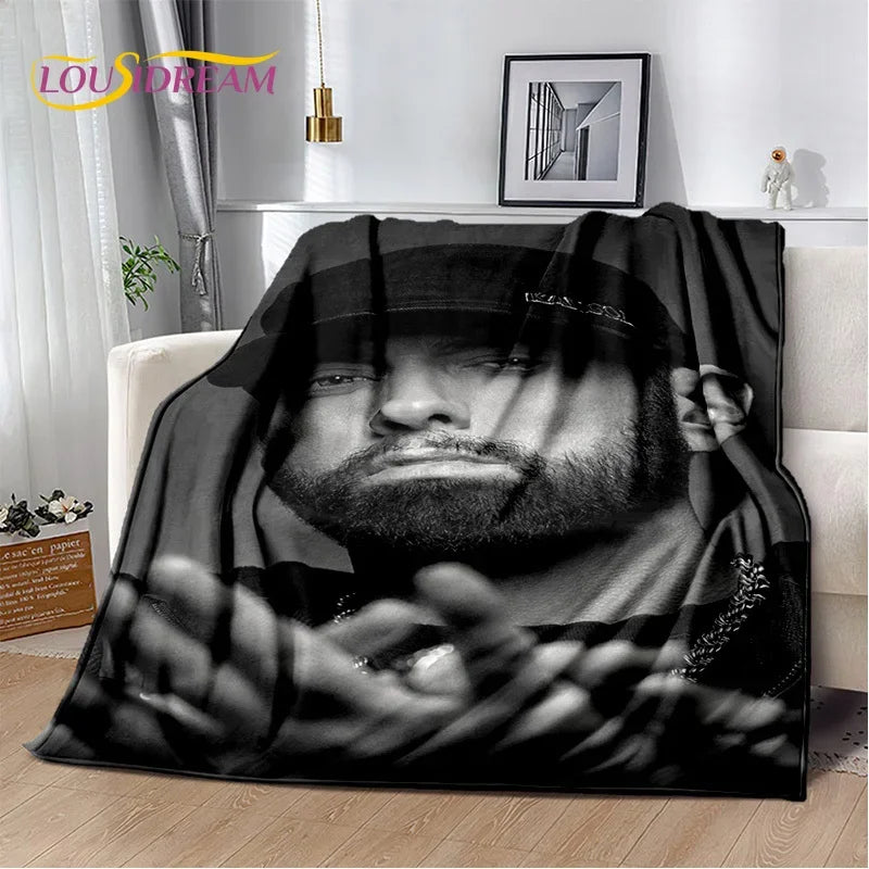 Rapper Eminem Tupac 2pac Hip-Hop Music Rap God Blanket,Soft Throw Blanket for Home Bedroom Bed Sofa Picnic Travel Cover Gift