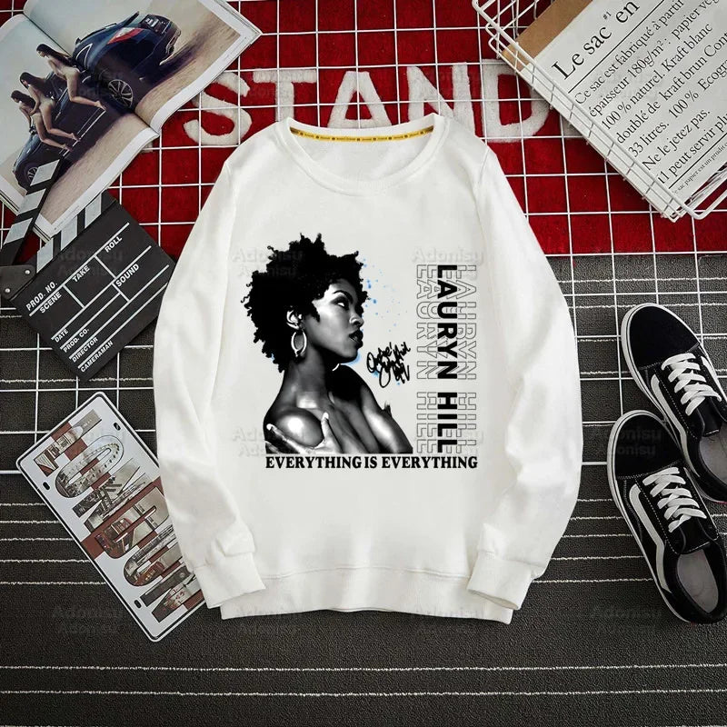 Fugees Refugees Lauryn Hill Hoodies Autumn Hooded Sweatshirt Men Hip Hop Hoodie For Men Classic Hoody Pullover Tops white