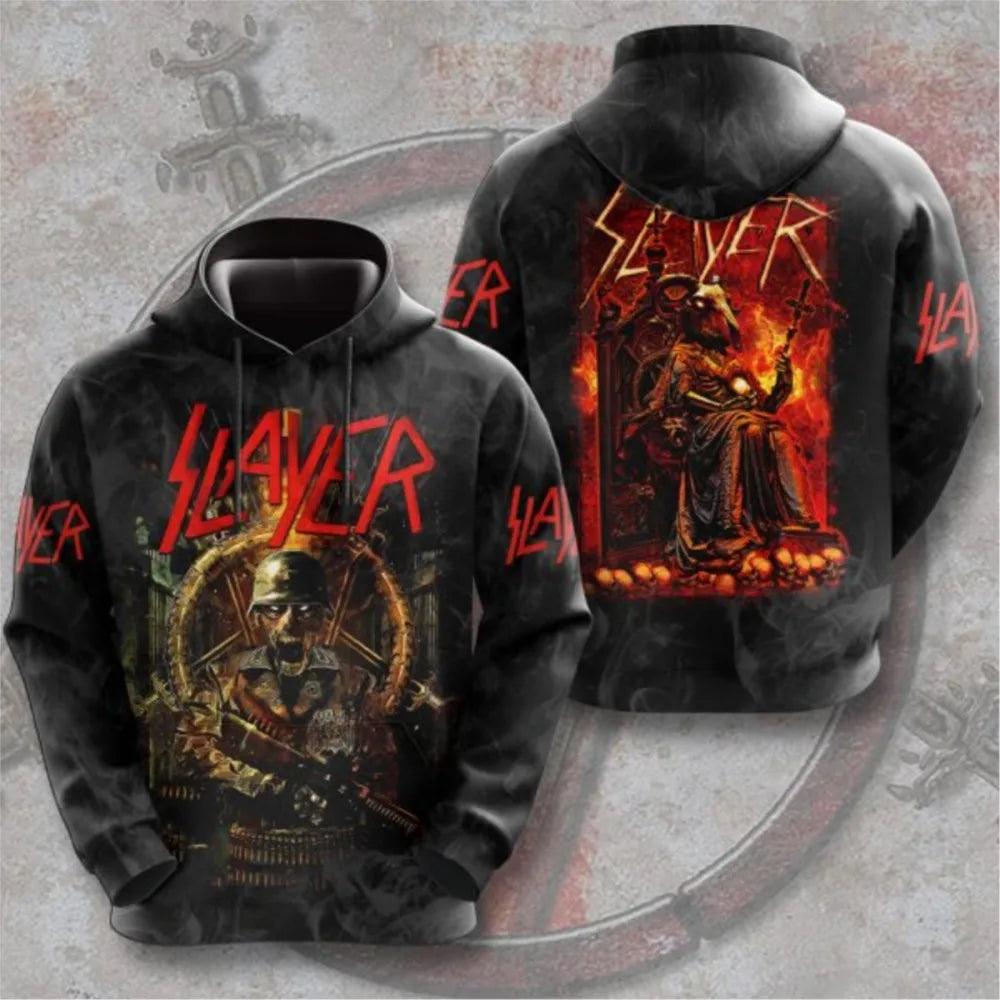 SLAYER ROCK Hoodies Men's 3D Printing Hoodie Men Women Sweatshirt Casual Oversized Man Clothing Streetwear Fashion Hoodies