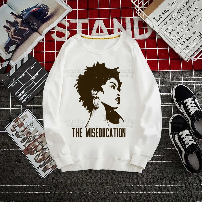 Fugees Refugees Lauryn Hill Hoodies Autumn Hooded Sweatshirt Men Hip Hop Hoodie For Men Classic Hoody Pullover Tops white