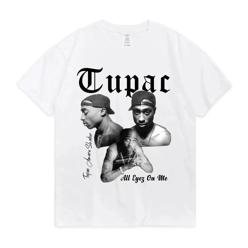 Rapper Tupac 2pac Graphic T Shirt Fashion High Quality Short Sleeves T-shirts  Hip Hop Streetwear Men's Cotton T-shirt 71807