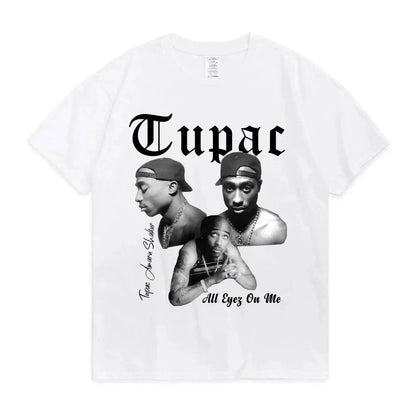 Rapper Tupac 2pac Graphic T Shirt Fashion High Quality Short Sleeves T-shirts  Hip Hop Streetwear Men's Cotton T-shirt 71807