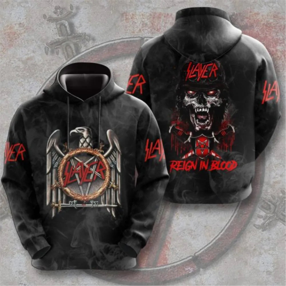 SLAYER ROCK Hoodies Men's 3D Printing Hoodie Men Women Sweatshirt Casual Oversized Man Clothing Streetwear Fashion Hoodies