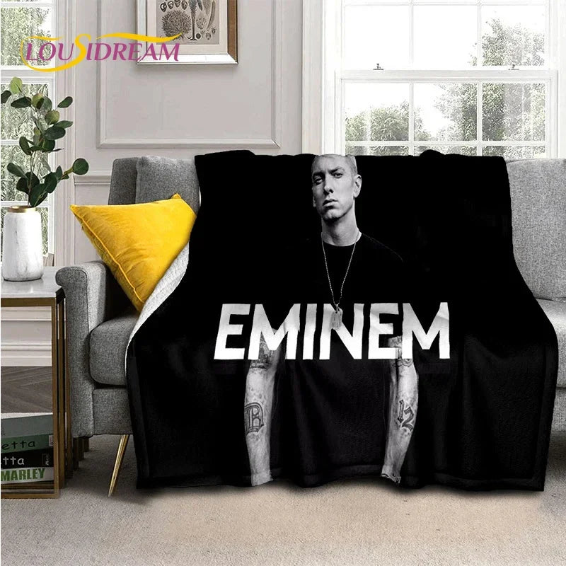 Rapper Eminem Tupac 2pac Hip-Hop Music Rap God Blanket,Soft Throw Blanket for Home Bedroom Bed Sofa Picnic Travel Cover Gift