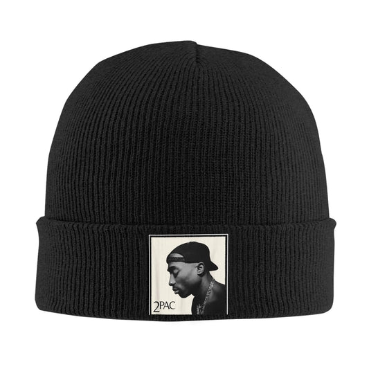 Rapper Tupac Shakur Photo Beanie Hats Men Women Vintage Gym Knitting Hat Autumn Winter Custom Warm Caps