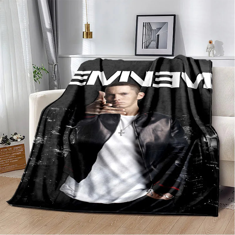 Rapper Eminem Tupac 2pac Hip-Hop Music Rap God Blanket,Soft Throw Blanket for Home Bedroom Bed Sofa Picnic Travel Cover Gift