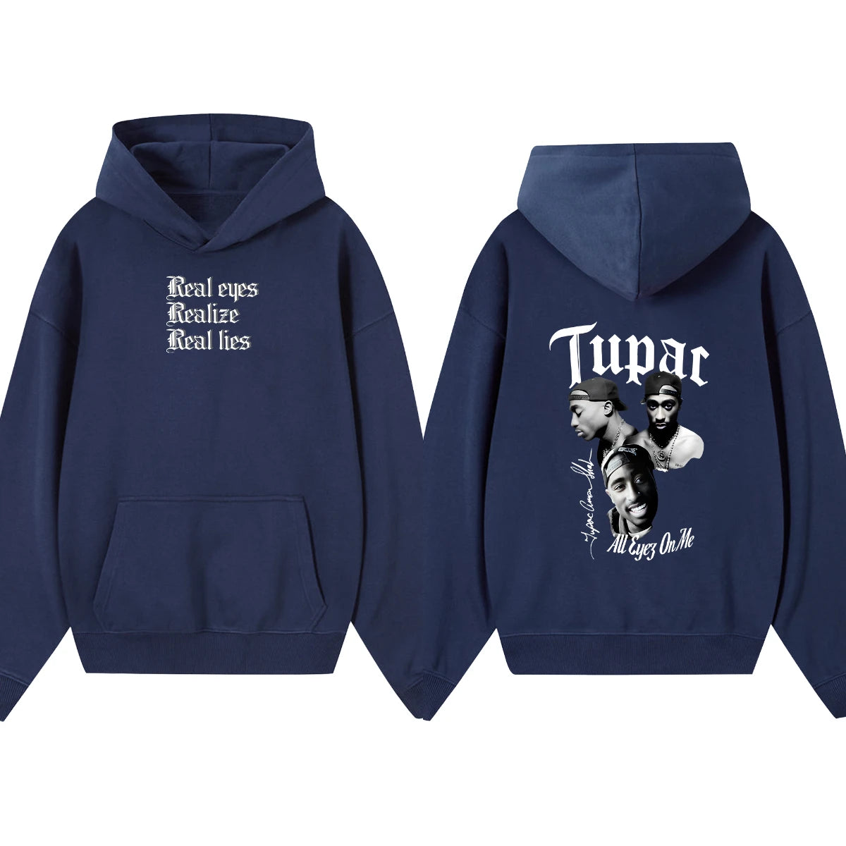 Rapper Tupac Shakur Printed Hoodies Men Women Oversized Y2k Thick Fleece Warm Sweatshirt Casual Loose Pullover Street Tracksuit
