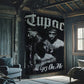 Tupac Tribute Tapestry with Iconic "All Eyez on Me" Design, Perfect for Fans and Ideal for Adding a Touch of Hip-Hop History
