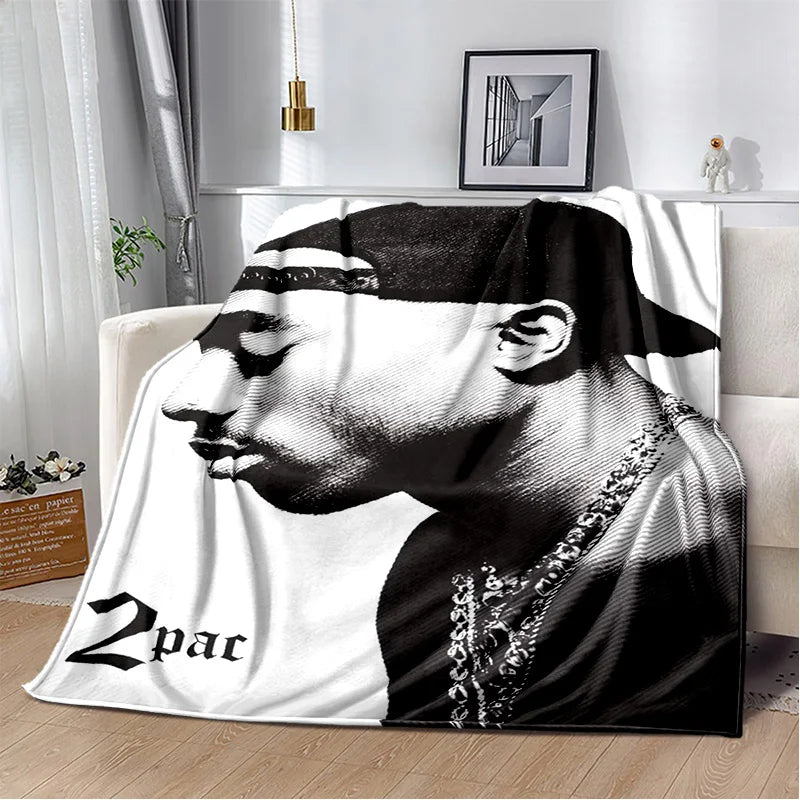 Rapper Eminem Tupac 2pac Hip-Hop Music Rap God Blanket,Soft Throw Blanket for Home Bedroom Bed Sofa Picnic Travel Cover Gift