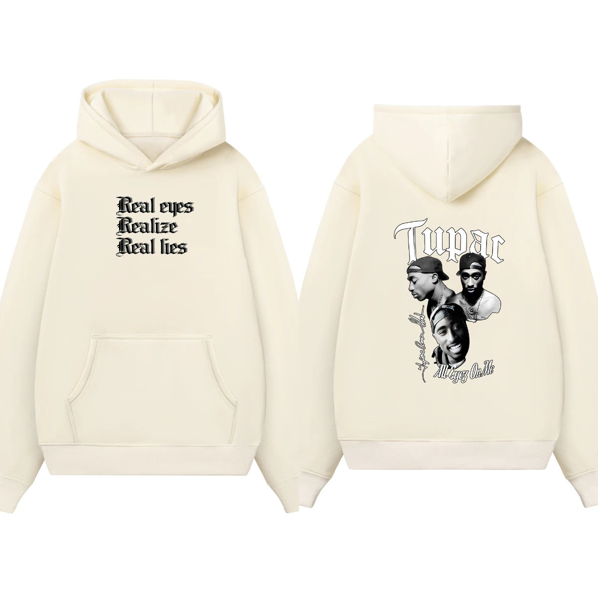 Rapper Tupac Shakur Printed Hoodies Men Women Oversized Y2k Thick Fleece Warm Sweatshirt Casual Loose Pullover Street Tracksuit