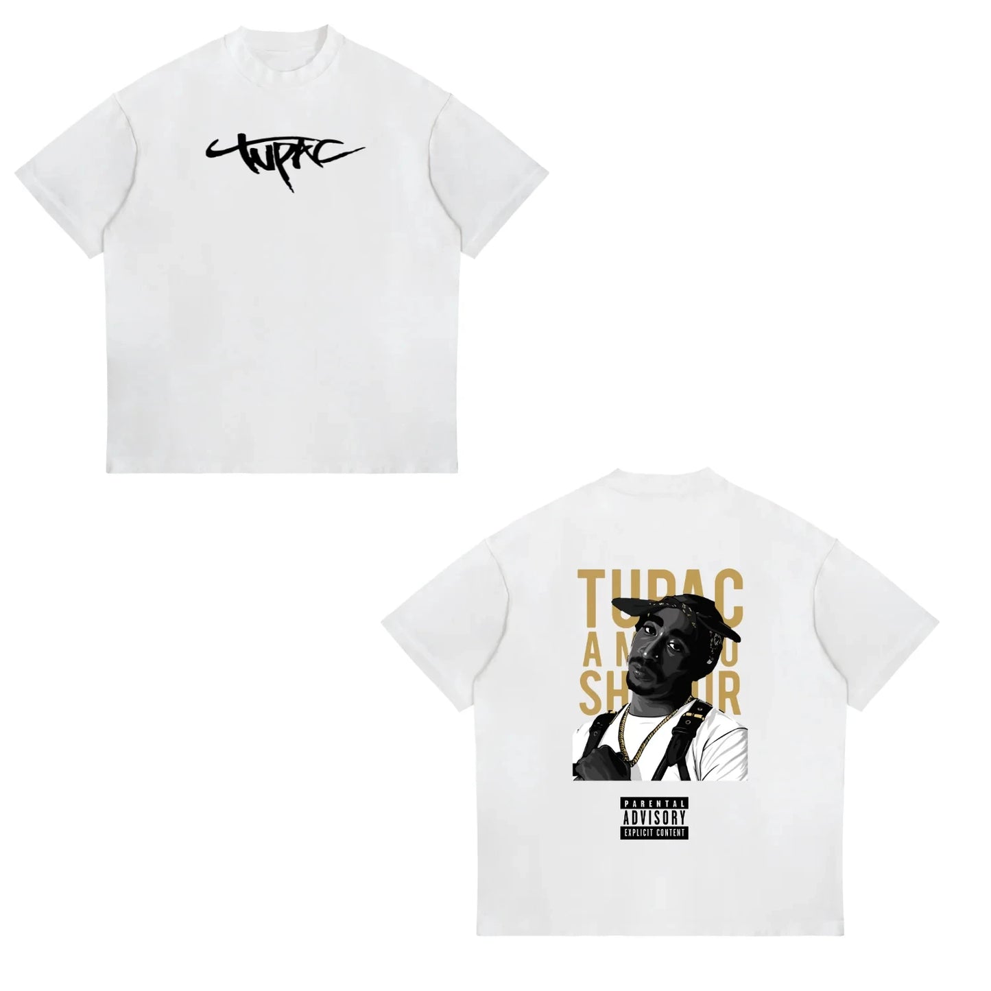 Cotton Print 2pac Summer Men T Shirt Men's Tshirts Rapper Star Tupac  Print Streetwear Women Short Sleeve Casual Tshirt Y2k
