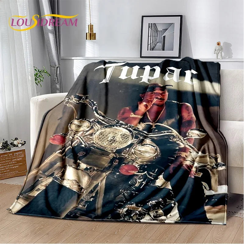 Rapper Eminem Tupac 2pac Hip-Hop Music Rap God Blanket,Soft Throw Blanket for Home Bedroom Bed Sofa Picnic Travel Cover Gift