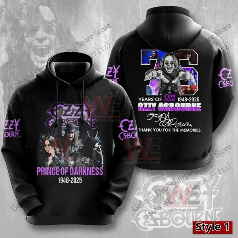 Rock Band Ozzy Osbourne 3d Print Hoodie Men Women Fashion Hoodie Sweatshirt Outwear Coat Men Hoodies Winter Clothes Fan New 2025