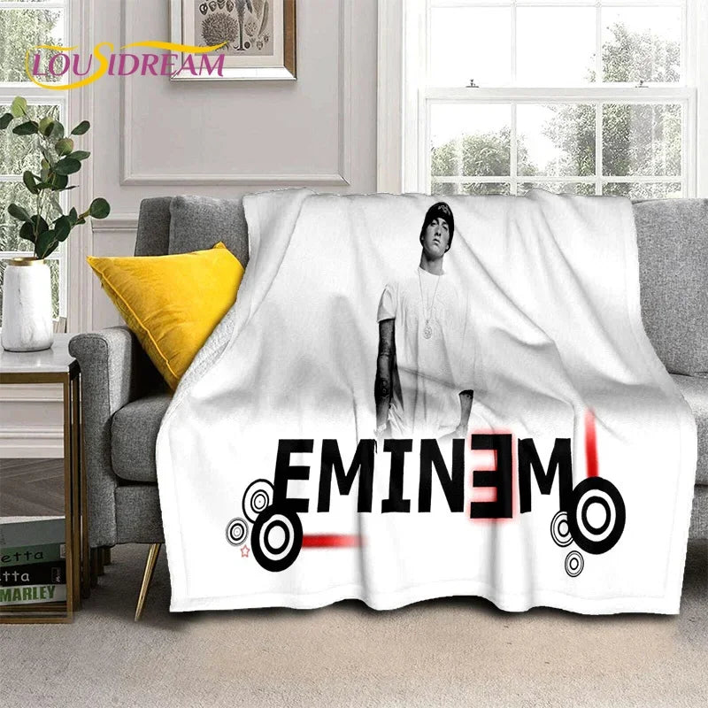 Rapper Eminem Tupac 2pac Hip-Hop Music Rap God Blanket,Soft Throw Blanket for Home Bedroom Bed Sofa Picnic Travel Cover Gift
