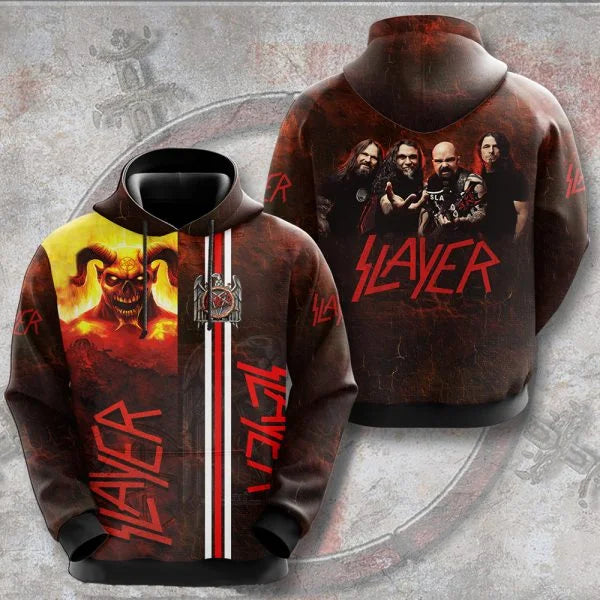 SLAYER ROCK Hoodies Men's 3D Printing Hoodie Men Women Sweatshirt Casual Oversized Man Clothing Streetwear Fashion Hoodies