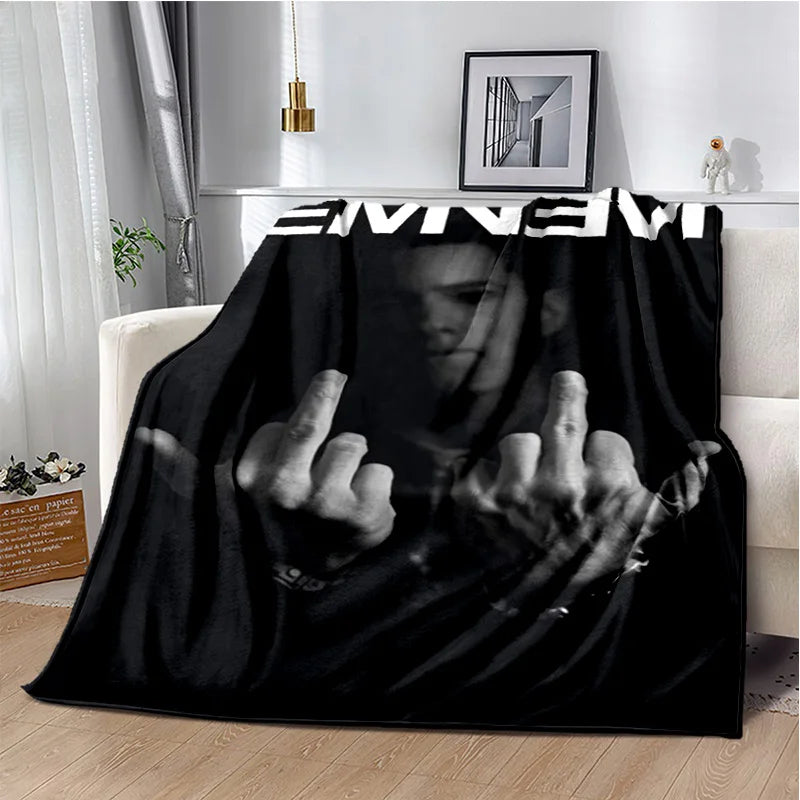 Rapper Eminem Tupac 2pac Hip-Hop Music Rap God Blanket,Soft Throw Blanket for Home Bedroom Bed Sofa Picnic Travel Cover Gift