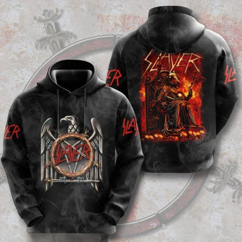 SLAYER ROCK Hoodies Men's 3D Printing Hoodie Men Women Sweatshirt Casual Oversized Man Clothing Streetwear Fashion Hoodies