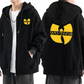 Hip Hop Années 90 Wu Clan T-tangs Graphics Hoodie Men Women's punk Zip Up Jacket Long sleeve Fleece gothic Coat Loose streetwear