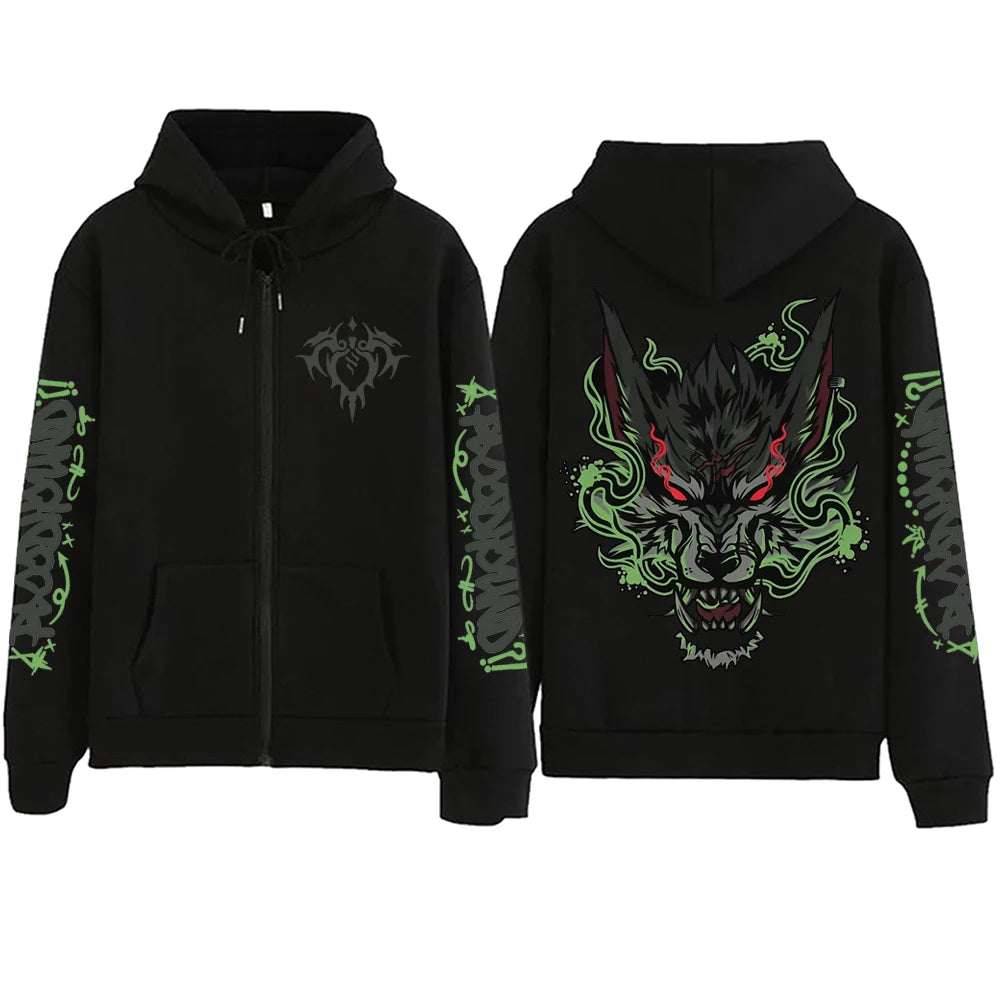 2025 Anime Arcane Vi Zipper Hoodie Harajuku Pullover Tops Long Sleeve Loose Casual Sweatshirts