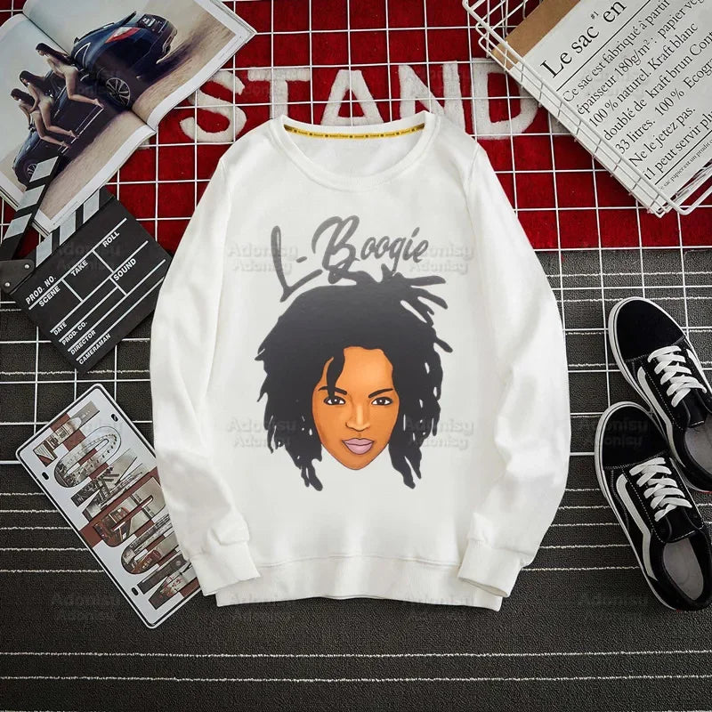 Fugees Refugees Lauryn Hill Hoodies Autumn Hooded Sweatshirt Men Hip Hop Hoodie For Men Classic Hoody Pullover Tops white