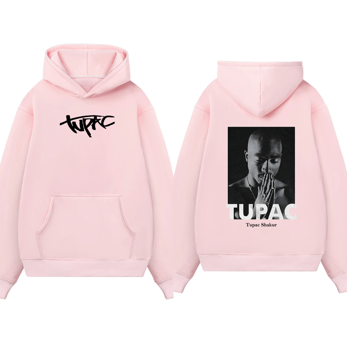 Rapper Tupac Shakur Printed Hoodies Men Women Oversized Y2k Thick Fleece Warm Sweatshirt Casual Loose Pullover Street Tracksuit