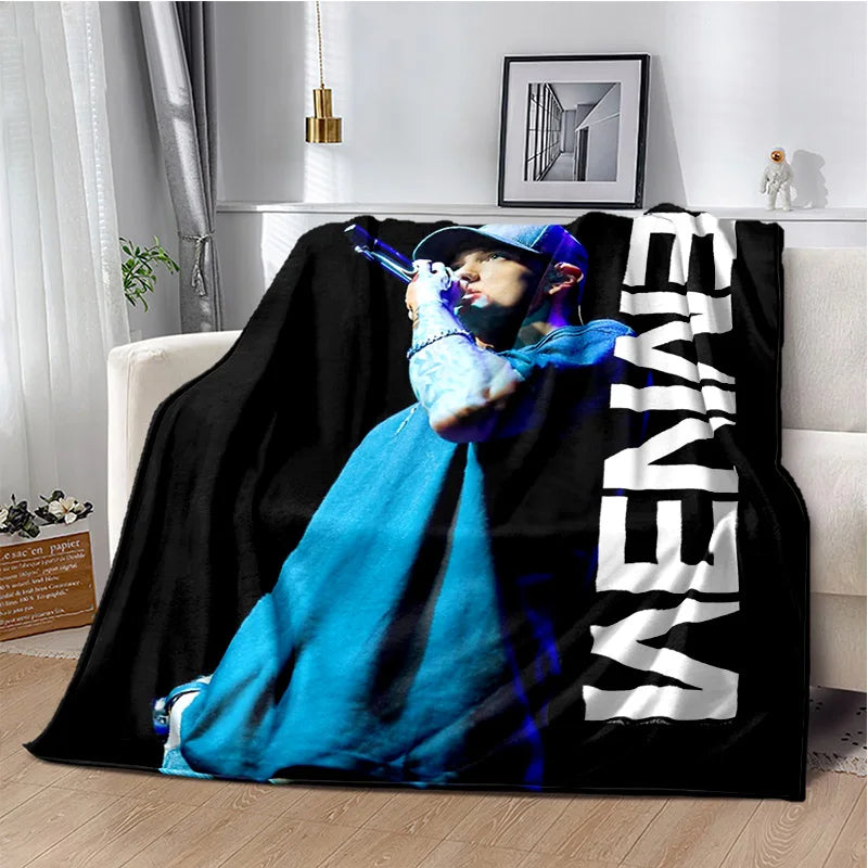 Rapper Eminem Tupac 2pac Hip-Hop Music Rap God Blanket,Soft Throw Blanket for Home Bedroom Bed Sofa Picnic Travel Cover Gift