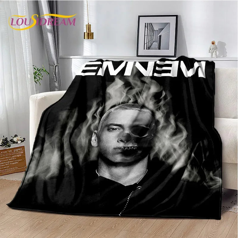 Rapper Eminem Tupac 2pac Hip-Hop Music Rap God Blanket,Soft Throw Blanket for Home Bedroom Bed Sofa Picnic Travel Cover Gift