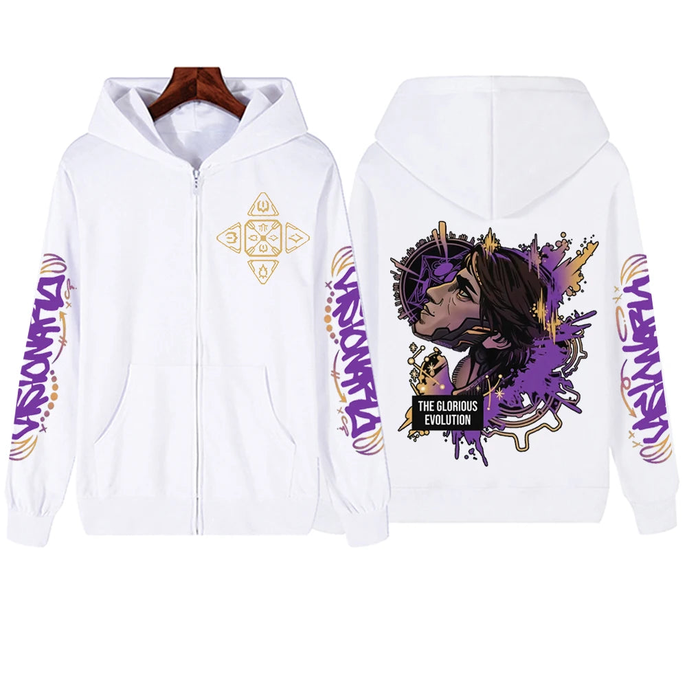2025 Anime Arcane Vi Zipper Hoodie Harajuku Pullover Tops Long Sleeve Loose Casual Sweatshirts