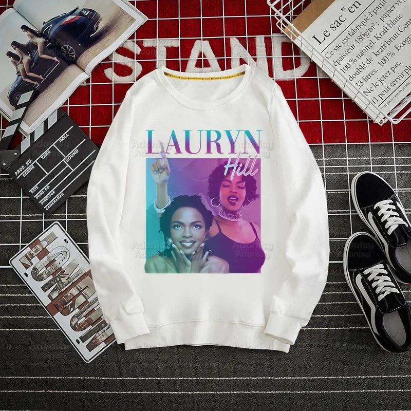 Fugees Refugees Lauryn Hill Hoodies Autumn Hooded Sweatshirt Men Hip Hop Hoodie For Men Classic Hoody Pullover Tops white
